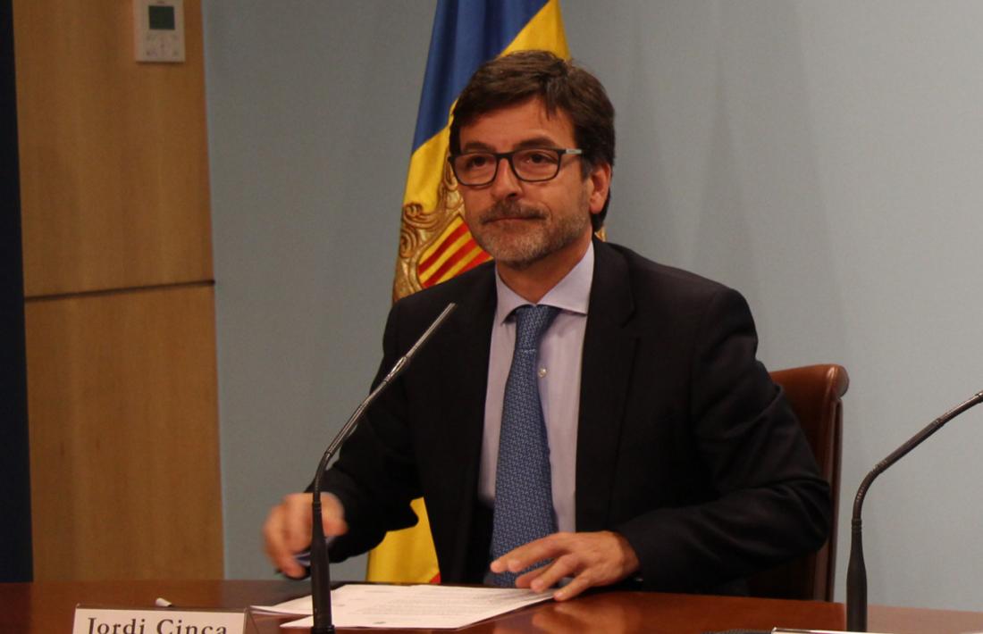 El ministre portaveu, Jordi Cinca, durant la roda de premsa.