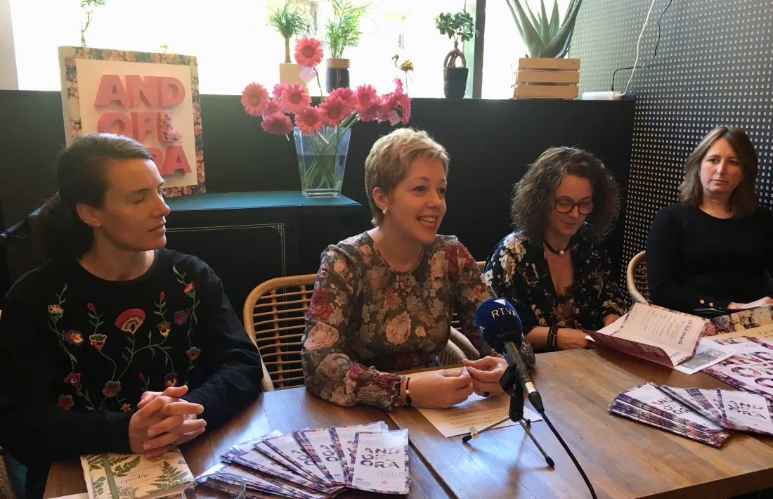 La presentació, ahir al matí, de la 26a edició d’Andoflora per part dels organitzadors.