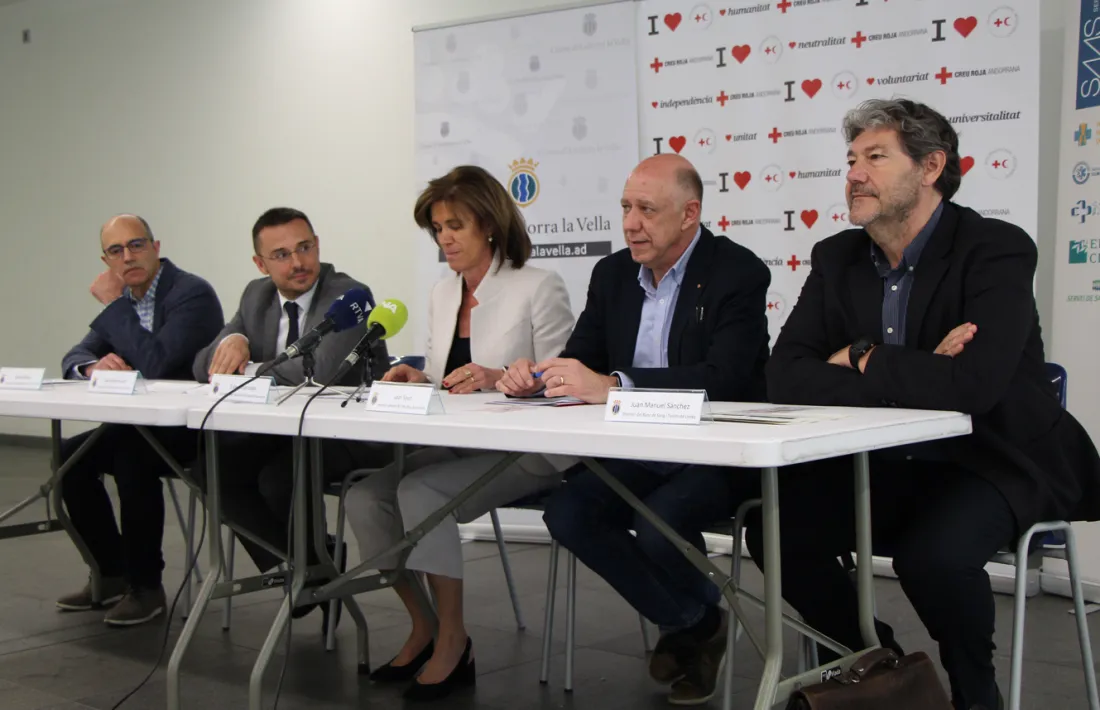 Un de moment de la roda de premsa de presentació de la 5a edició de la Marató de sang.