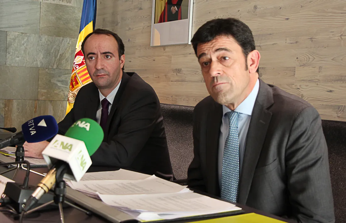 David Baró i Josep Àngel Mortés en un acte conjunt.