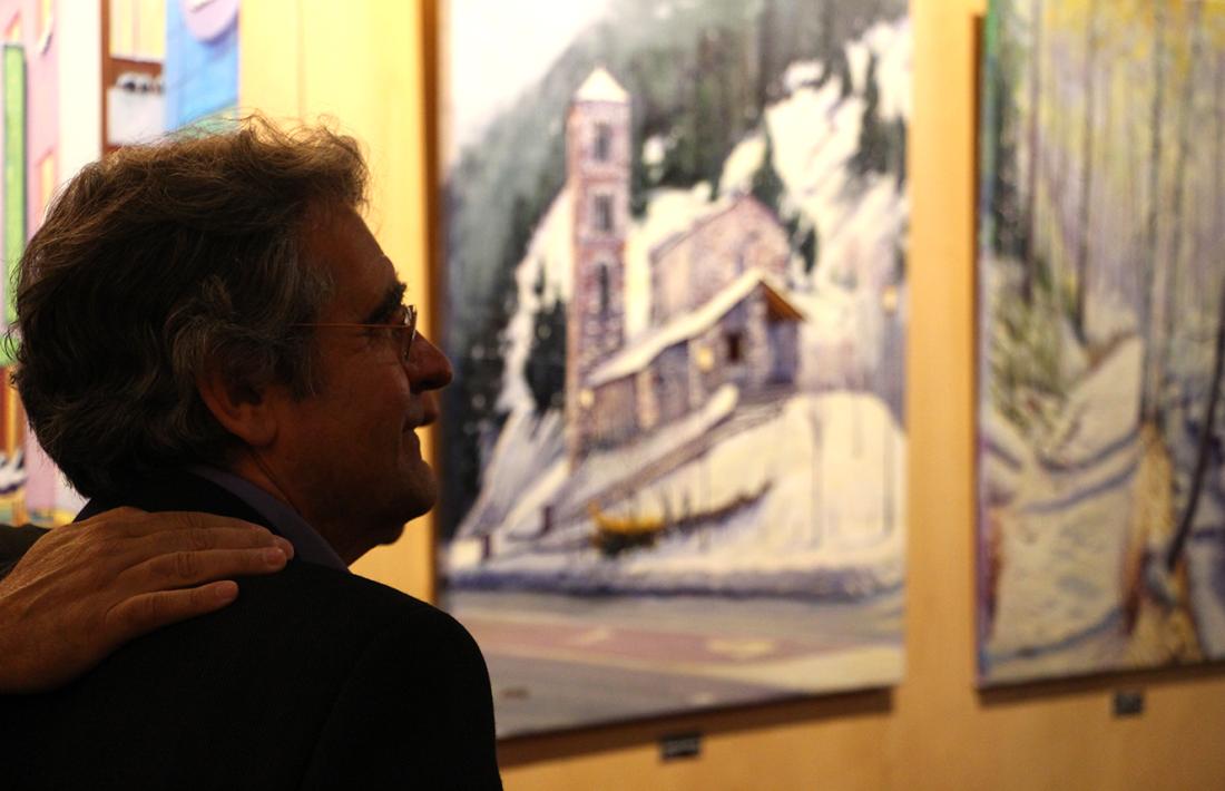 L'artista Jaume Campmany durant la presentació de l'exposició.