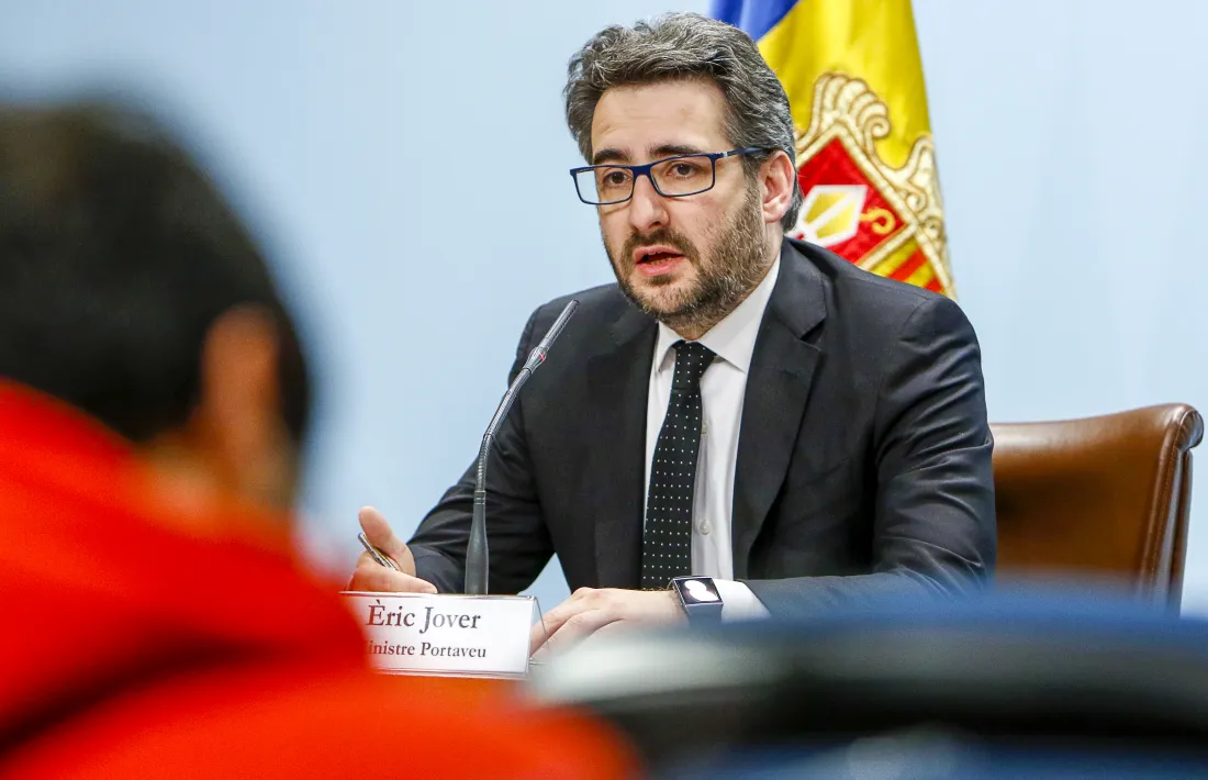 Eric Jover, en la compareixença posterior al primer consell de ministres.