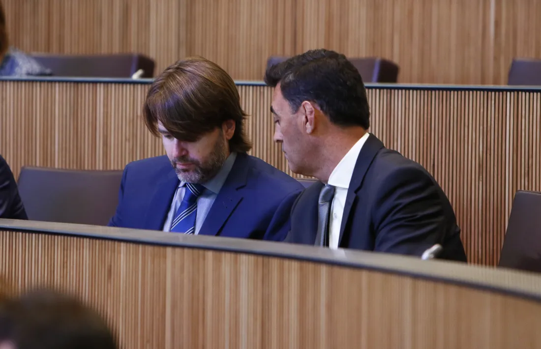 Els consellers del grup parlamentari de Ciutadans Compromesos Carles Naudi d’Areny-Plandolit i Raul Ferré al Consell General.