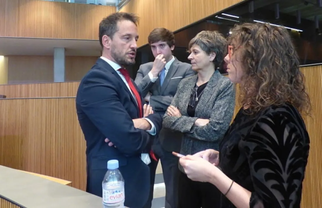 Judith Salazar amb Pere López, Susanna Vela i Roger Padreny al Consell General.