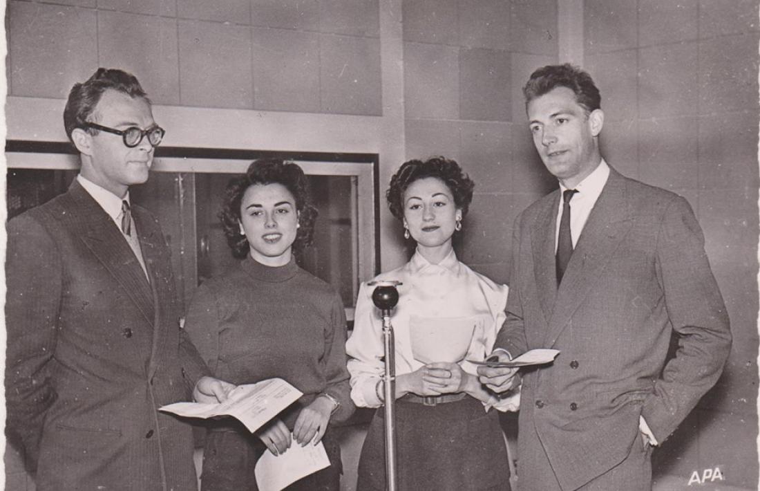 Henri Marais, Lydia Merino, Carmen del Monte i Paul Servant, als estudis d’Escaldes.