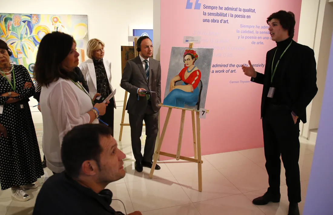 Moment de presentació de les obres que es van subhastar, ahir.