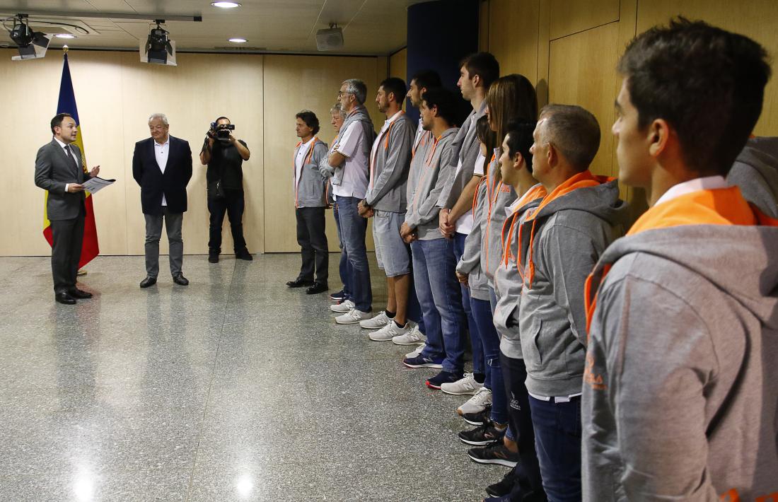 El cap de Govern, Xavier Espot, va rebre ahir els esportistes que representaran Andorra als Jocs Europeus de Minsk.