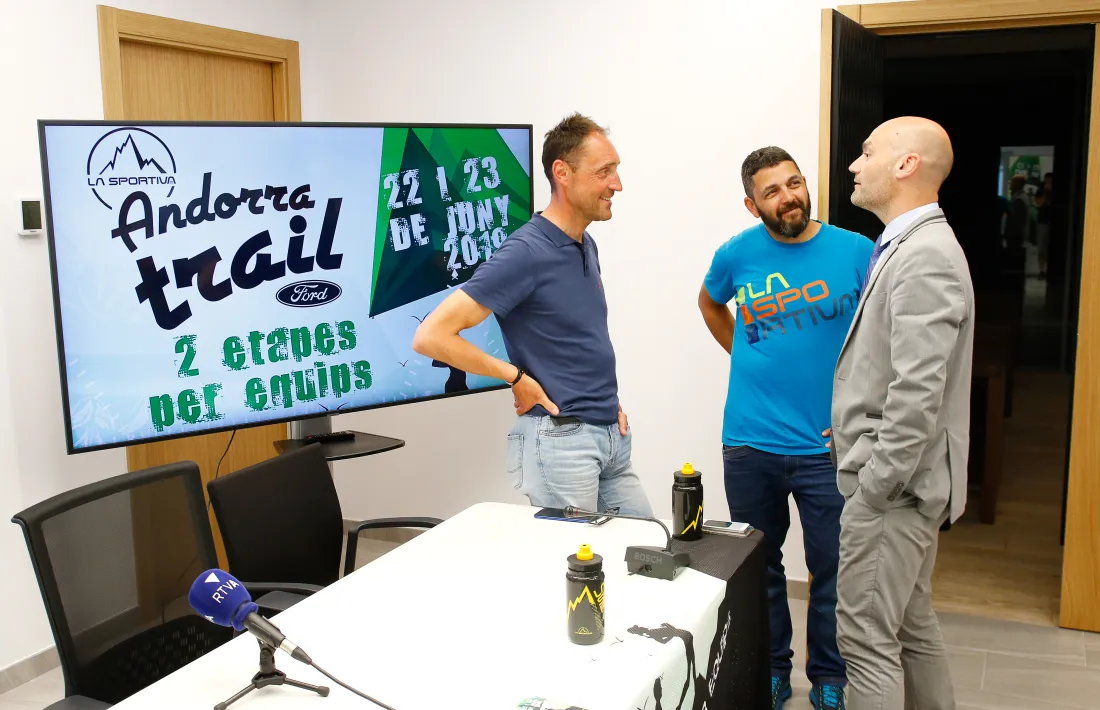 Un moment de la presentació de la primera edició de La Sportiva Andorra Trail ahir al Comú d’Escaldes-Engordany.