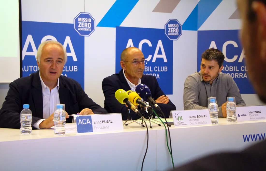 Enric Pujal, Jaume Bonell i Marc Pons, ahir en la presentació de l’IMACA 2018. 