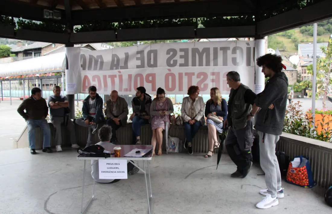 L'acampada de protesta a la plaça del Poble. el passat 20 de juliol.