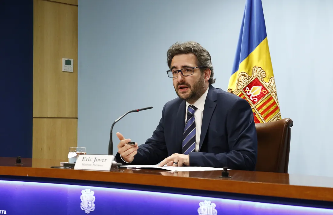 El portaveu de l’executiu, Eric Jover, en la compareixença posterior al consell de ministres d’ahir.