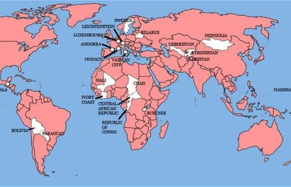 En rosa, tots els països del món que han estat envaïts o ocupats per la Gran Bretanya; tan sols 22 s’hi han resistit.