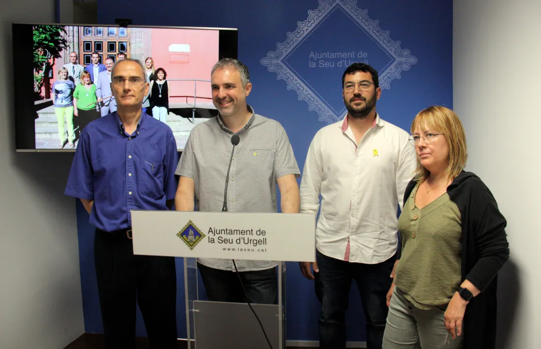 La roda de premsa d’ahir per presentar el cartipàs municipal.