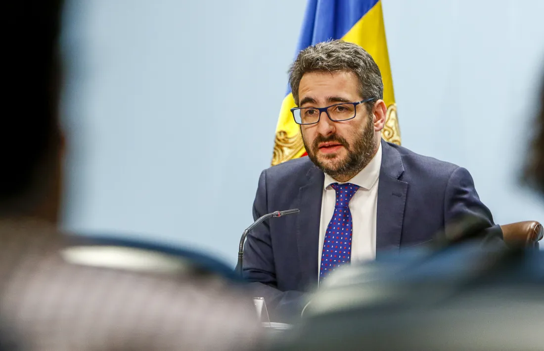 El portaveu de l’executiu, Eric Jover, en la compareixença posterior al consell de ministres d’ahir.