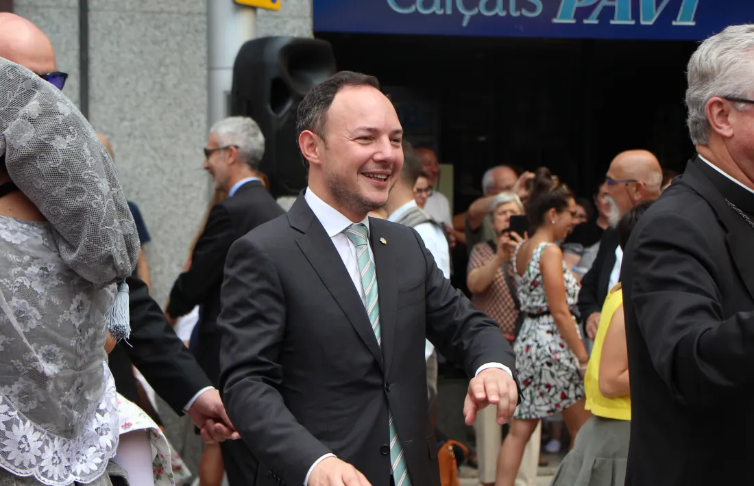 El cap de Govern Xavier Espot, i el Copríncep Joan-Enric Vives, al ball de Santa Anna que va tenir lloc divendres a Escaldes.