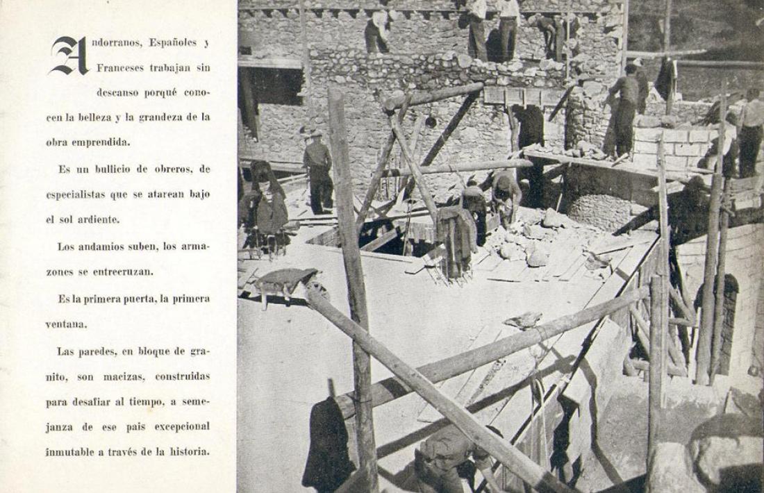 L’edifici de Radio Andorra es va erigir entre el 1936 i el 1939: és possible que Trilhe sigui un dels figurants d’aquestes fotos d’època.