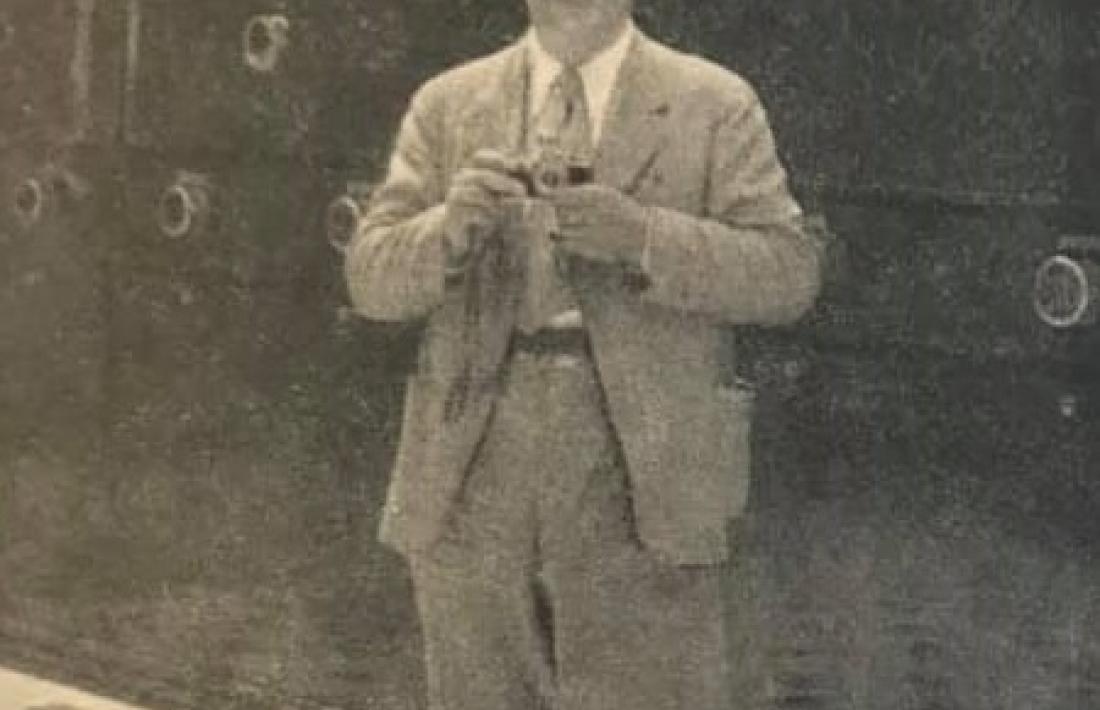 Kurt Mair, encarregat segons Noguères de la propaganda nazi a les emissores alemanyes en territori francès durant l'ocupació, a la sala dels emissors d'Encamp.