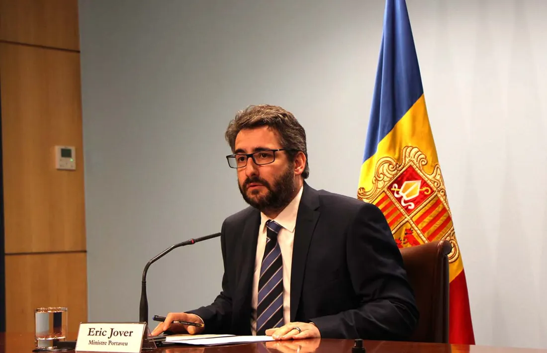 El ministre portaveu, Eric Jover, durant la roda de premsa posterior al consell de ministres.