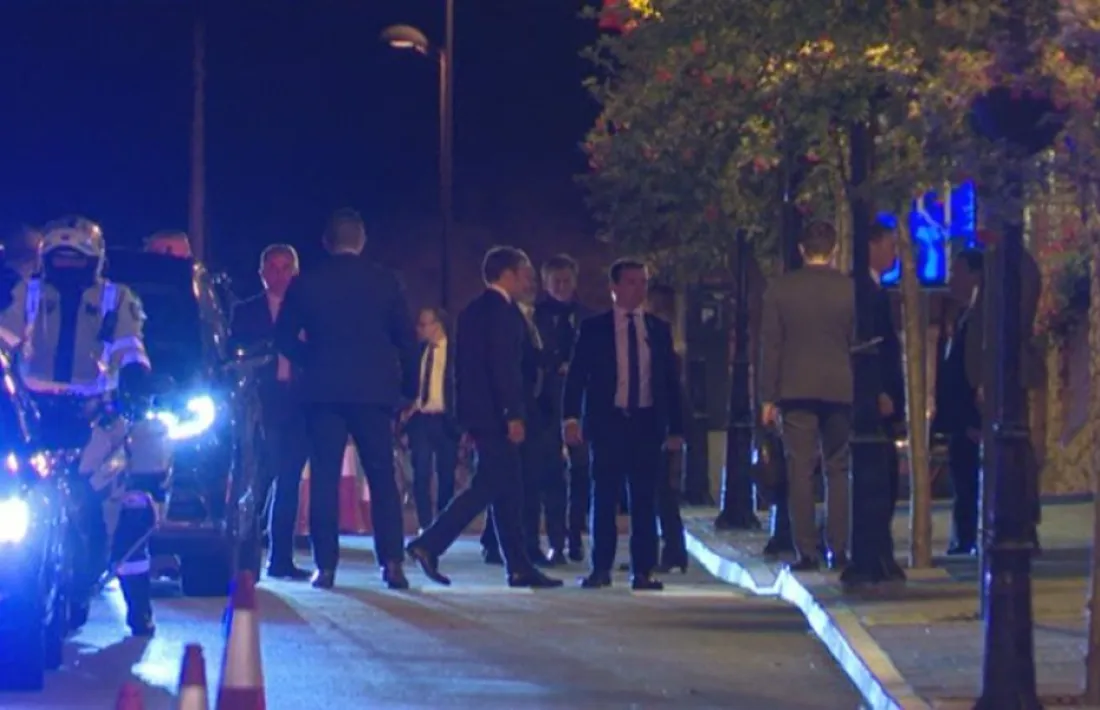 Macron arribant a l’Sport Hotel Hermitage de Soldeu.
