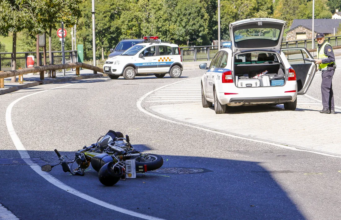 Una de les motocicletes accidentades.