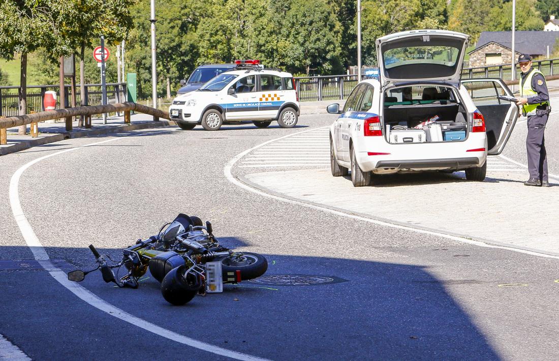 Una de les motocicletes accidentades.