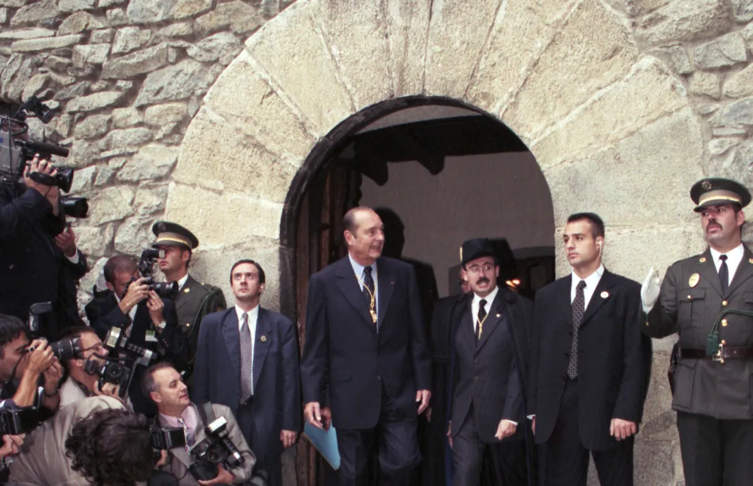 Jacques Chirac durant la seva visita a Andorra l’any 1997.