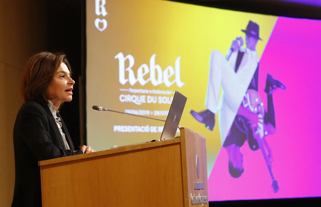 La ministra de Turisme, Verònica Canals, durant el balanç de ‘Rebel’, ahir.