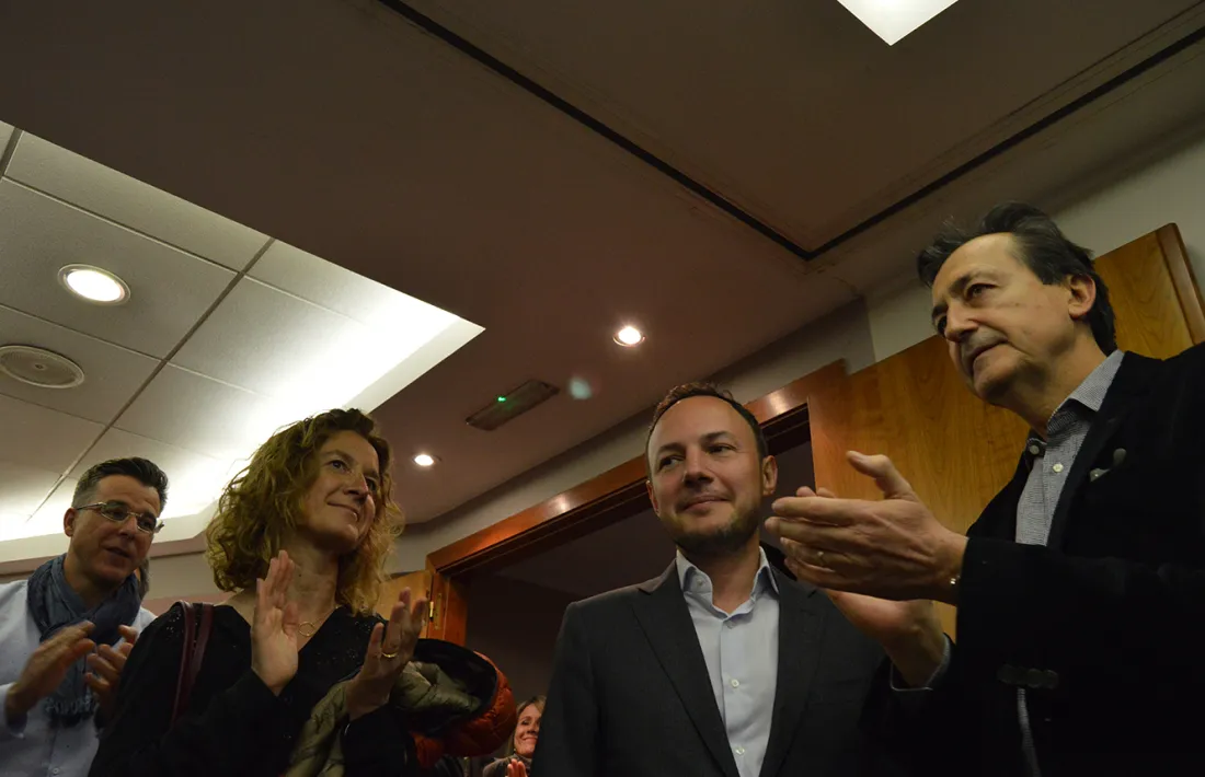 Enric Tarrado, en un acte de campanya al març.