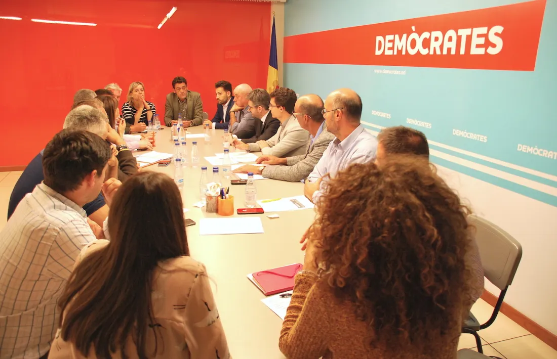 La reunió de l'executiva de Demòcrates aquest dimecres al vespre.