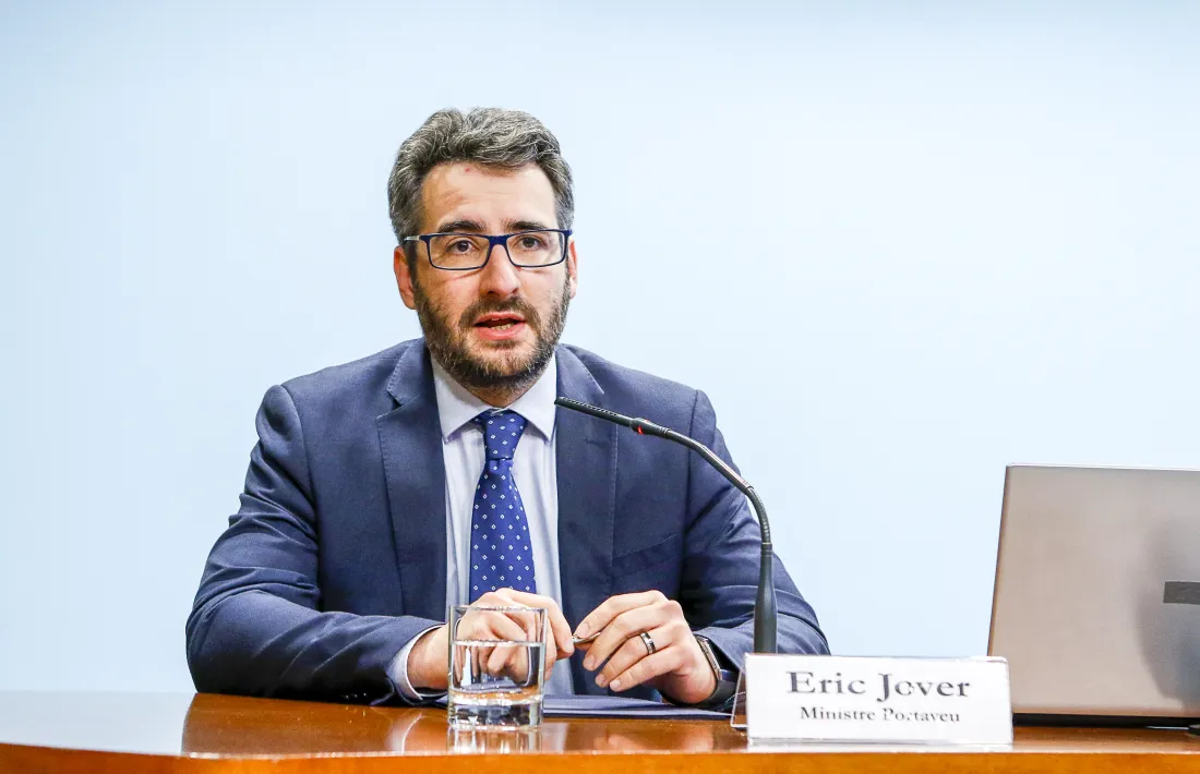 El ministre portaveu, Eric Jover, en la compareixença d’ahir.