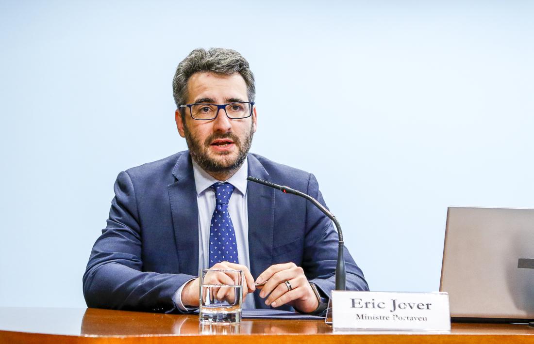 El ministre portaveu, Eric Jover, en la compareixença d’ahir.
