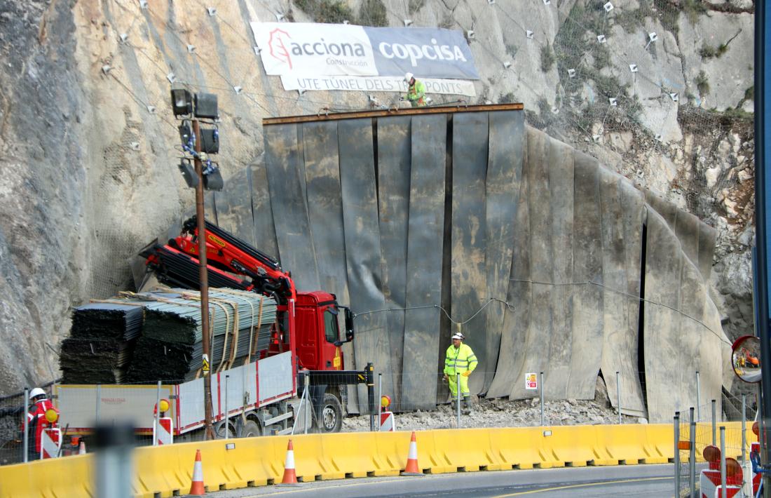 Les obres al Túnel de Tres Ponts al desembre passat.