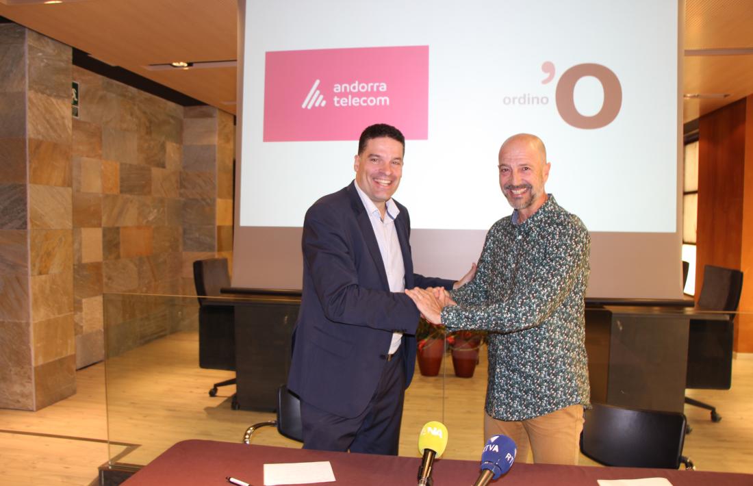 La presentació amb representants del Comú i d’Andorra Telecom.