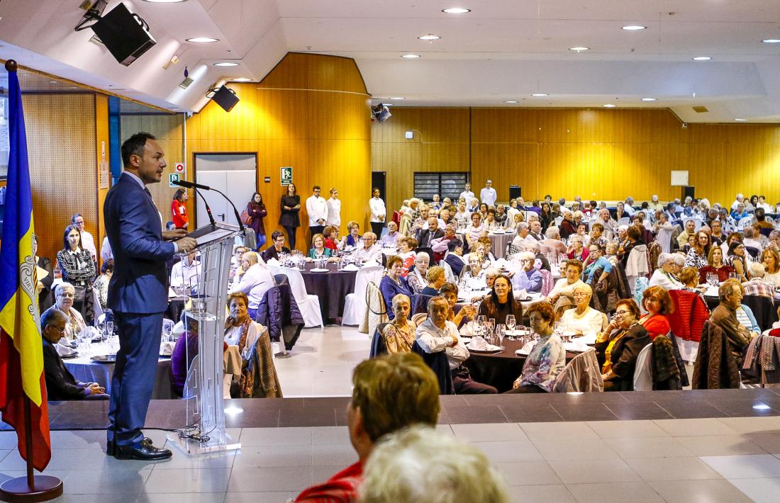 Xavier Espot es va adreçar als participants a la Festa Magna 2019 que es va celebrar ahir a la tarda al complex esportiu i sociocultural d’Encamp. 