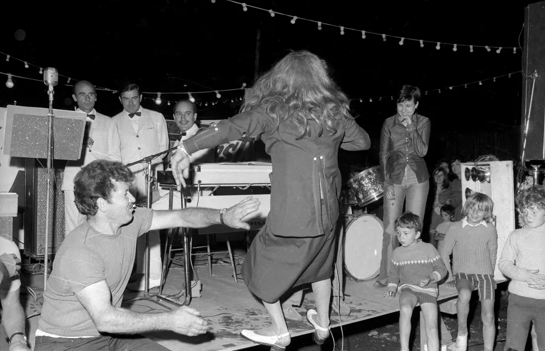 L’instant previ a la patacada en el Dia del càmping de Pyrénées (1972).