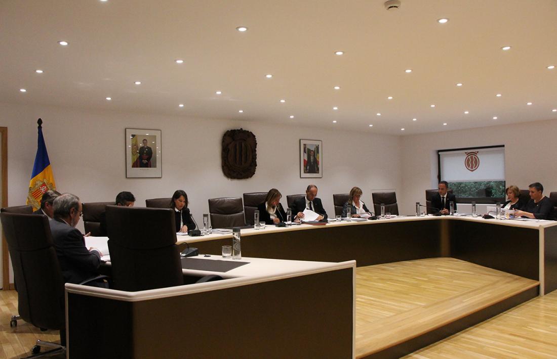 Un moment de la sessió de consell de comú celebrada aquest dilluns a la tarda a Andorra la Vella.