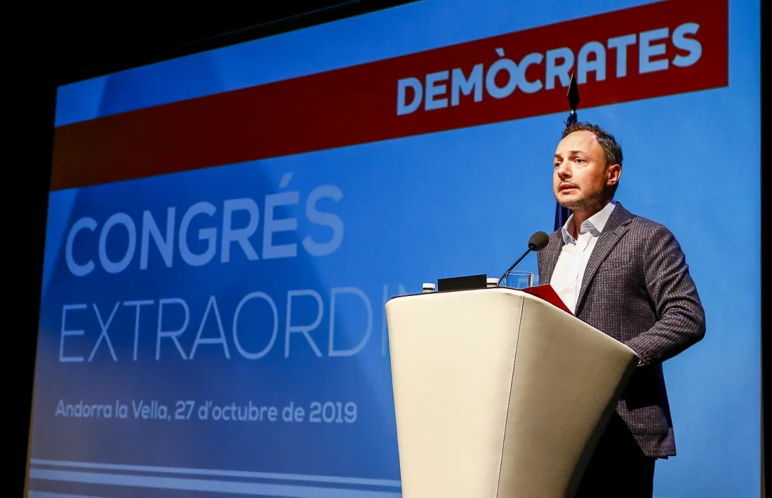 Xavier Espot en la seva intervenció al congrés de DA, en què es va validar les llistes.