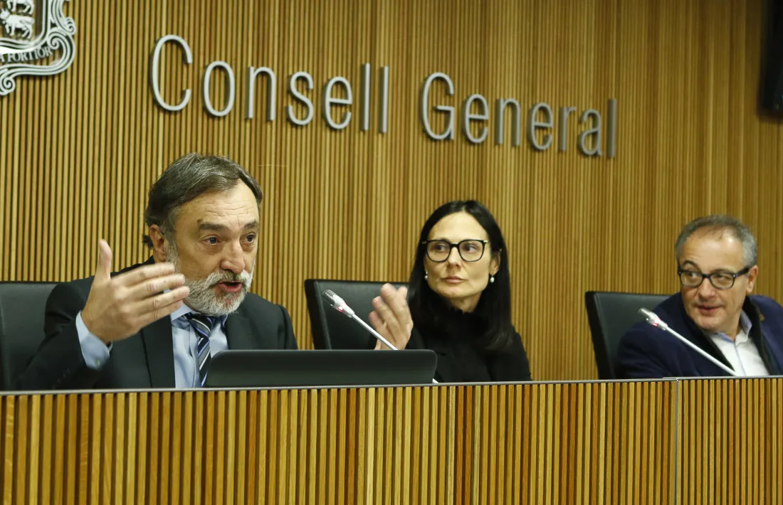 Marc Vila va exposar ahir l’informe del 2018 davant la comissió legislativa de Justícia, Interior i Afers Institucionals.