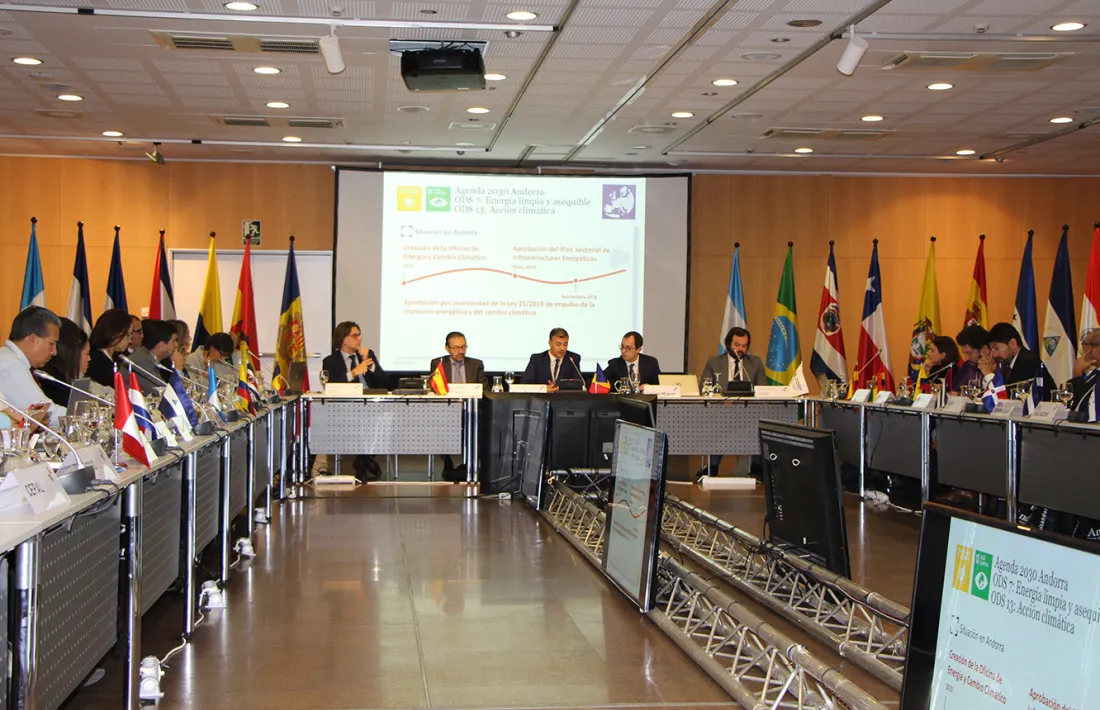 Un moment de la trobada anual de la Xarxa Iberoamericana d’Oficines del Canvi Climàtic (RIOCC).