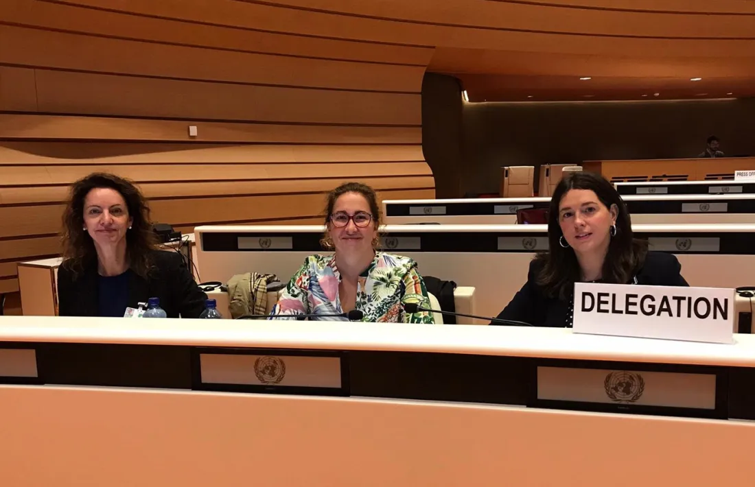Les membres de la delegació andorrana davant del Cedaw.