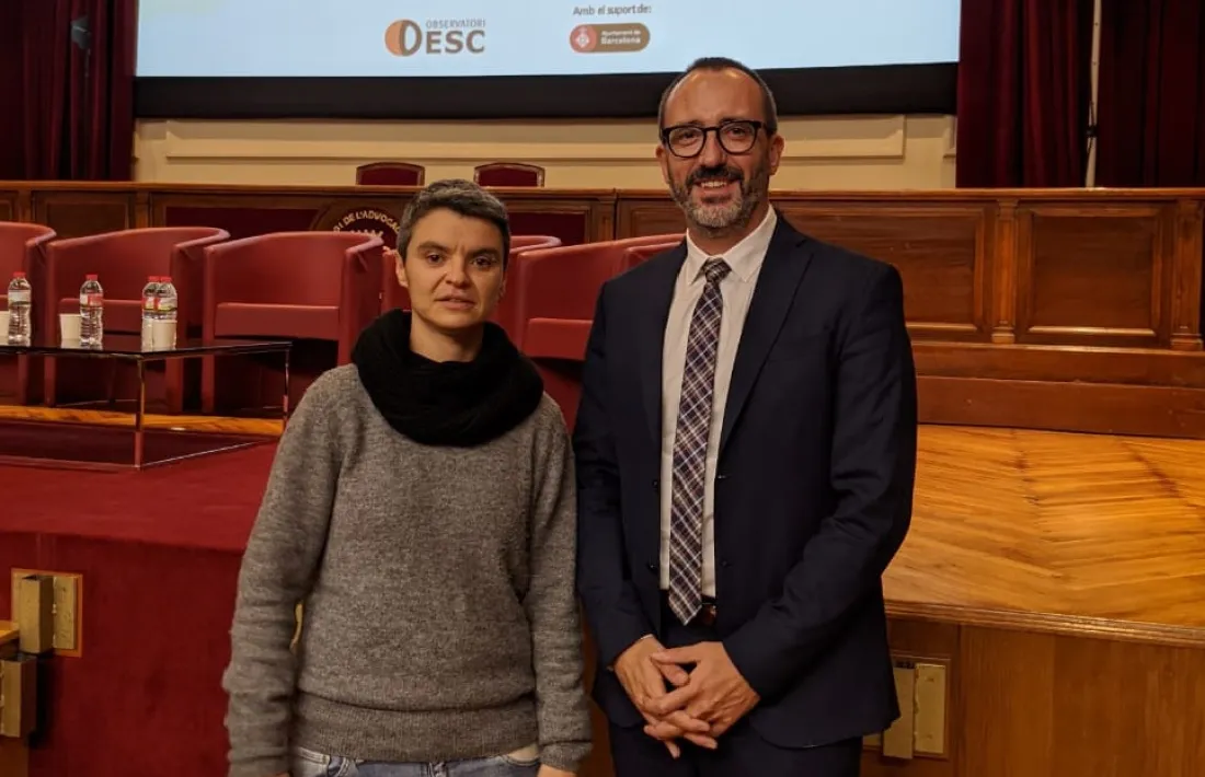 Filloy amb la la regidora de l’Ajuntament de Barcelona, Lucía Martín. 