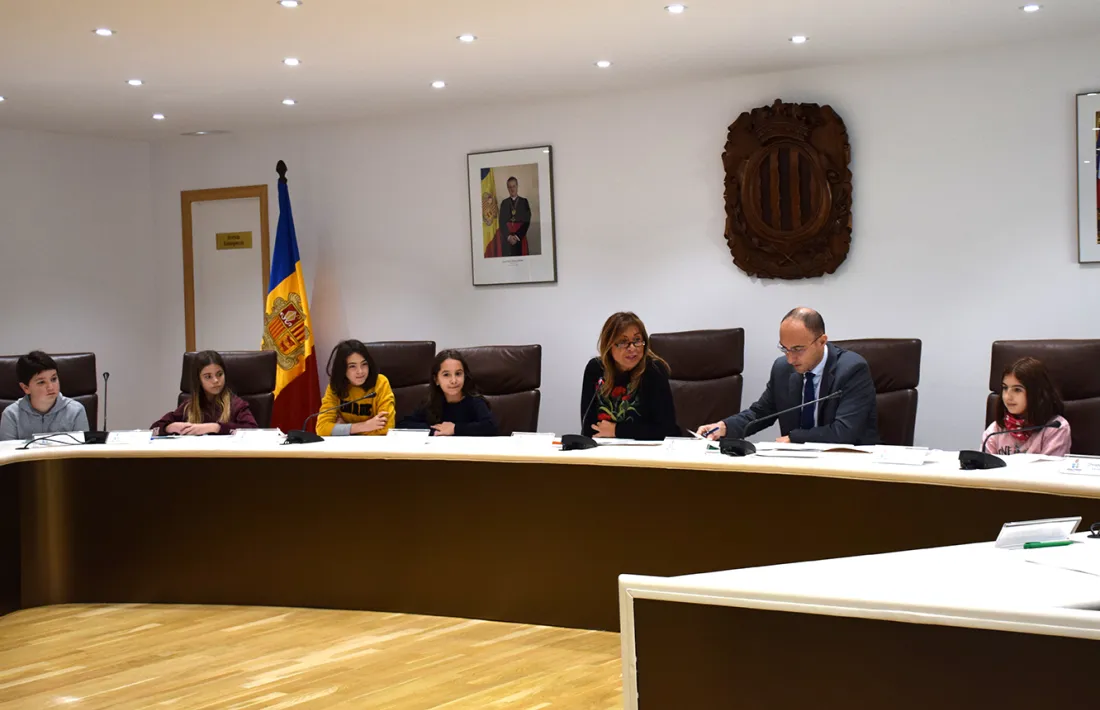 Un moment del consell d'infants celebrat aquest dimarts al matí a Andorra la Vella.