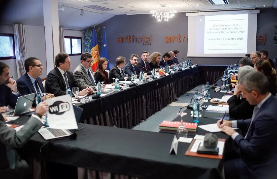 La reunió que el Comitè mixt de l'acord monetari ha mantingut aquest matí.