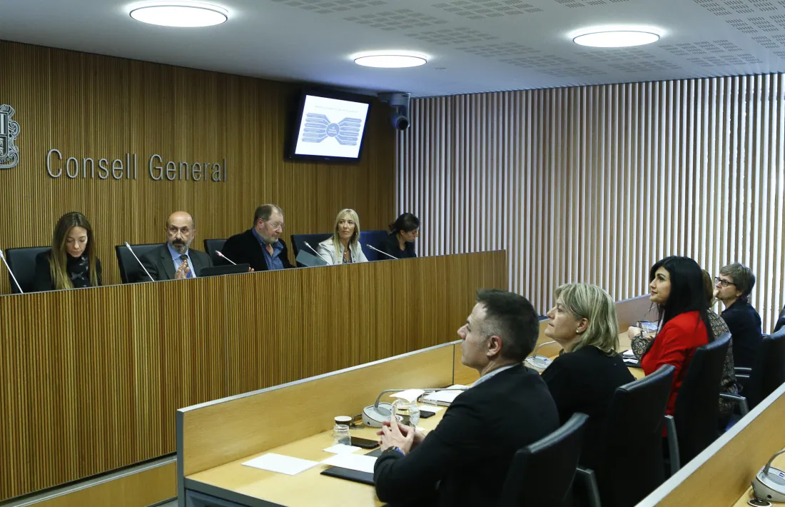 Un moment de la compareixença del titular de Salut davant la comissió legislativa de Sanitat.