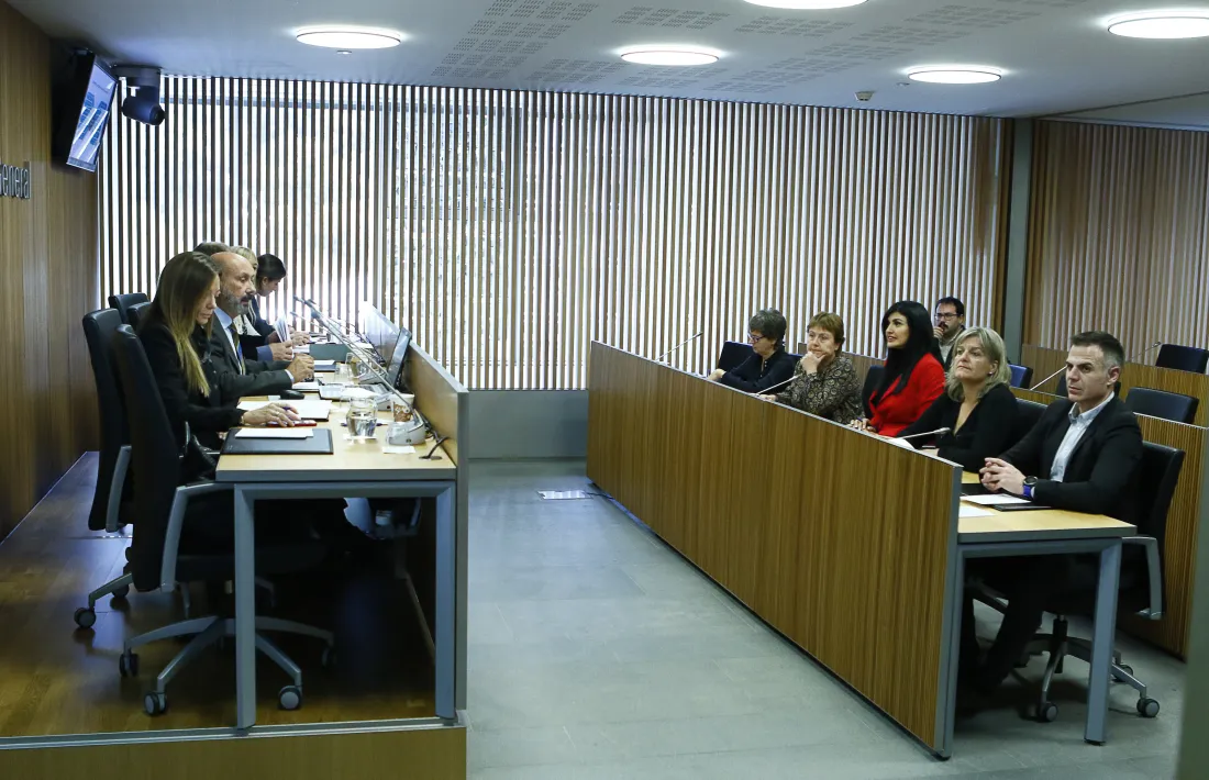 Un moment de la compareixença del titular de Salut, Joan Martínez Benazet, davant la comissió legislativa de Sanitat.