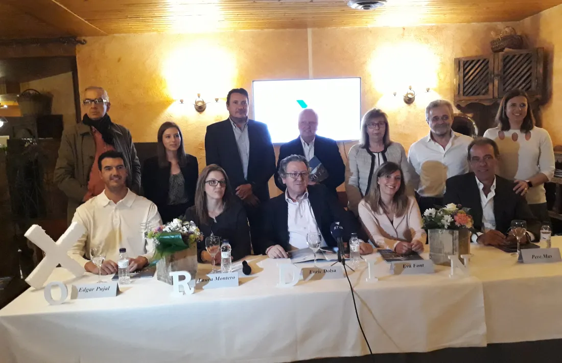 Enric Dolsa, al centre, amb la resta de membres de la llista de X’Ordino, ahir.