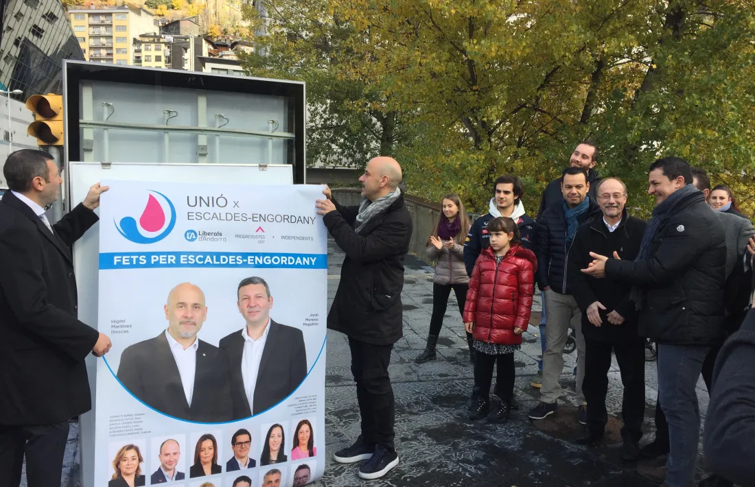 Higini Martínez-Illescas i Jordi Moreno durant la penjada. 