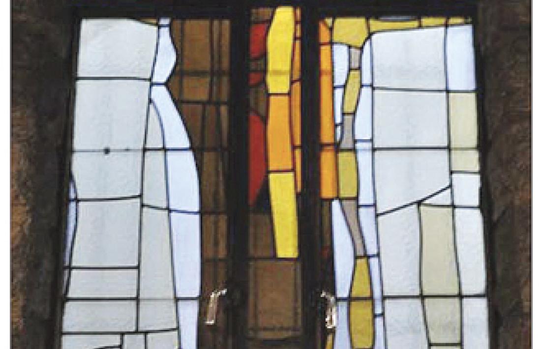 Creu de Sant Pere Màrtir, que Dilmé creu  el vitrall andorrà més atractiu de Vila-Grau.