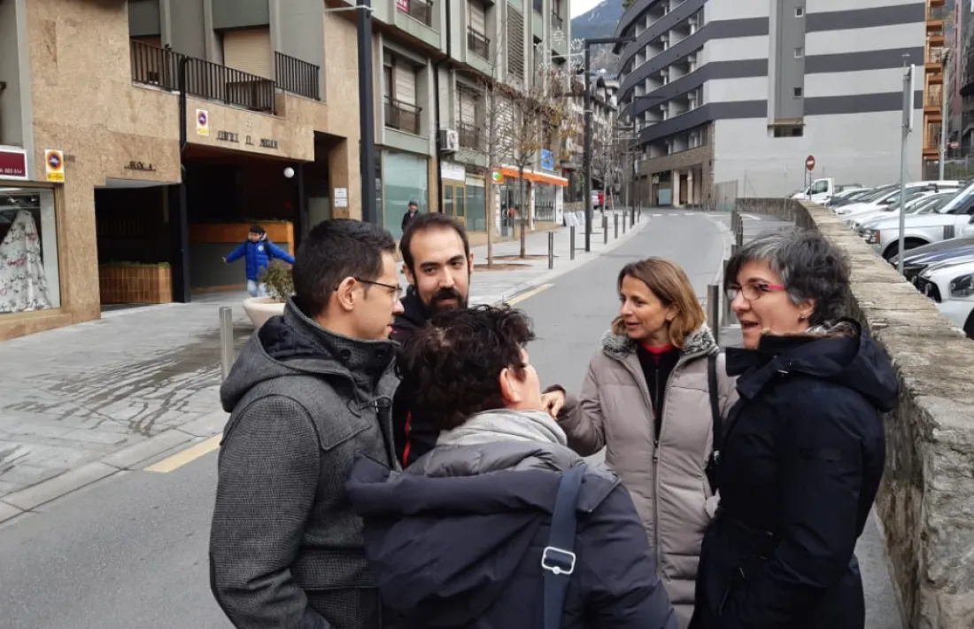 Membres de la candidatura del PS a Escaldes, ahir.