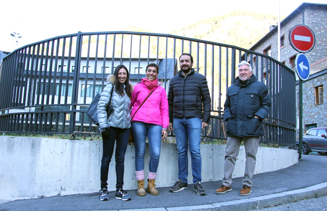 Eva Choy, d’En Comú per Ordino, acompanyada ahir per Serracanta, Rabadà i Escabrós.